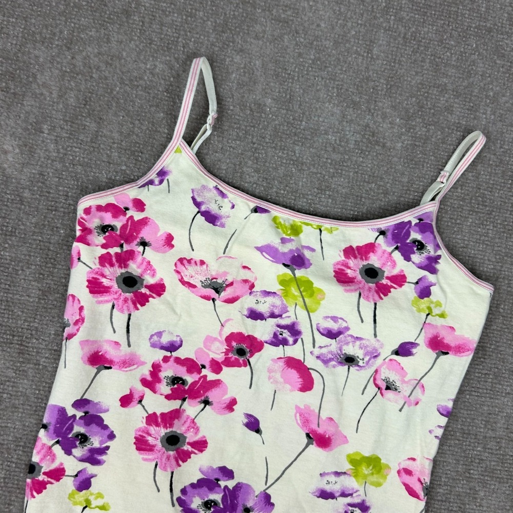 Aeropostale Favorite Cami Top Women L Multicolor Floral Stretch Spaghetti Straps
